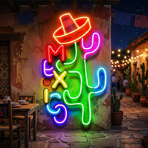 Colorful Mexican Theme Design Abstract Art LED Neon Sign Light Pop Art