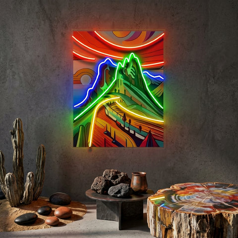 Colorful Mountainscape Abstract Art LED Neon Sign Light Pop Art
