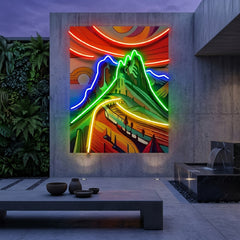 Colorful Mountainscape Abstract Art LED Neon Sign Light Pop Art