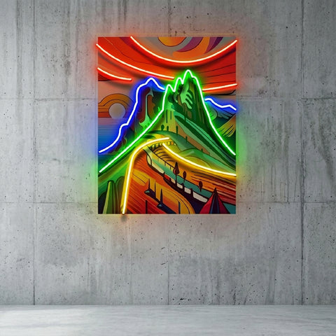 Colorful Mountainscape Abstract Art LED Neon Sign Light Pop Art