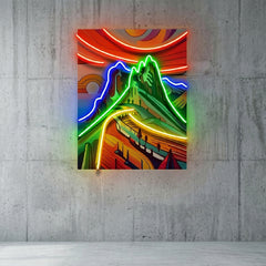 Colorful Mountainscape Abstract Art LED Neon Sign Light Pop Art