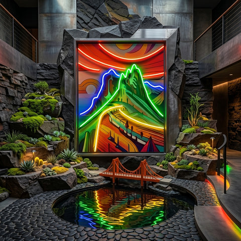 Colorful Mountainscape Abstract Art LED Neon Sign Light Pop Art