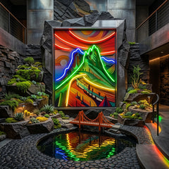 Colorful Mountainscape Abstract Art LED Neon Sign Light Pop Art