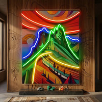 Colorful Mountainscape Abstract Art LED Neon Sign Light Pop Art
