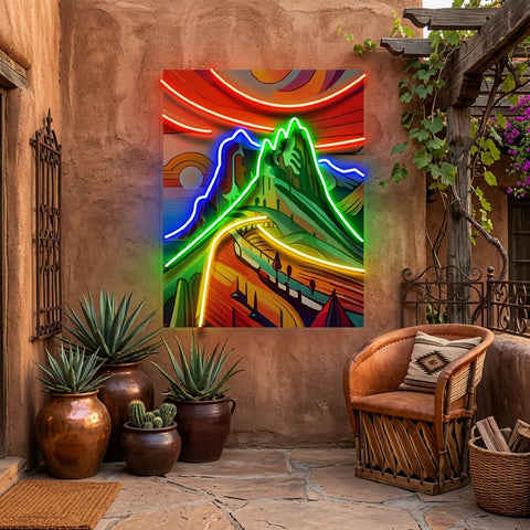 Colorful Mountainscape Abstract Art LED Neon Sign Light Pop Art