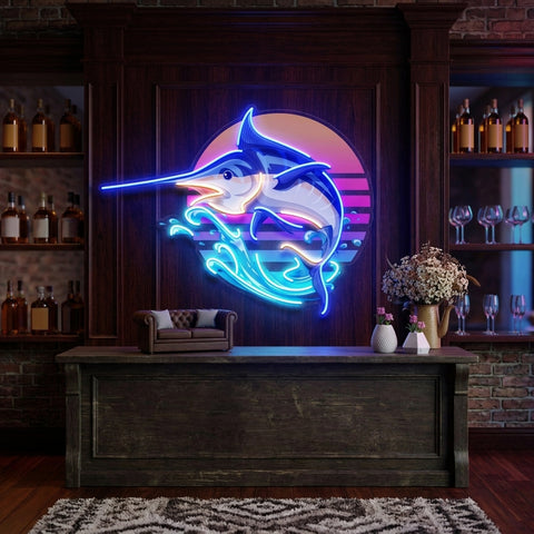 Colorful Ocean Fishing LED Neon Sign Light Pop Art