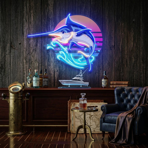 Colorful Ocean Fishing LED Neon Sign Light Pop Art