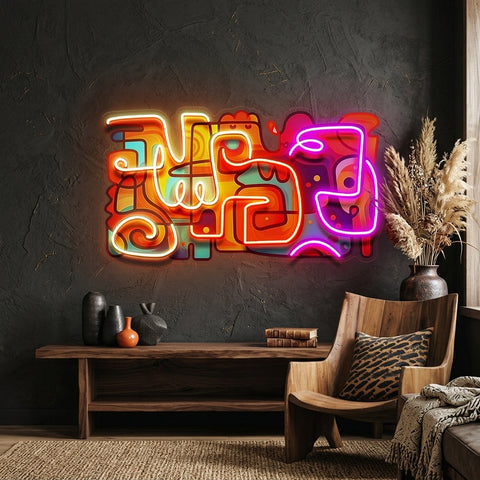 Colorful Scribble Abstract Art LED Neon Sign Light Pop Art