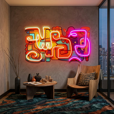 Colorful Scribble Abstract Art LED Neon Sign Light Pop Art