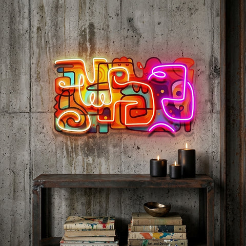 Colorful Scribble Abstract Art LED Neon Sign Light Pop Art