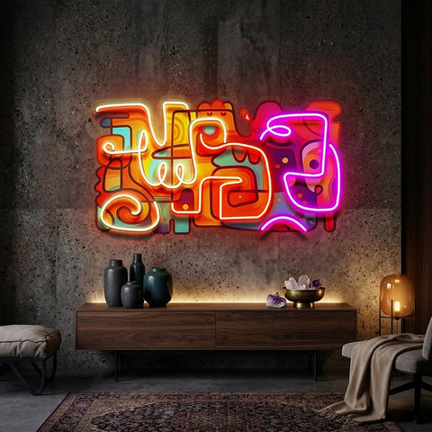 Colorful Scribble Abstract Art LED Neon Sign Light Pop Art