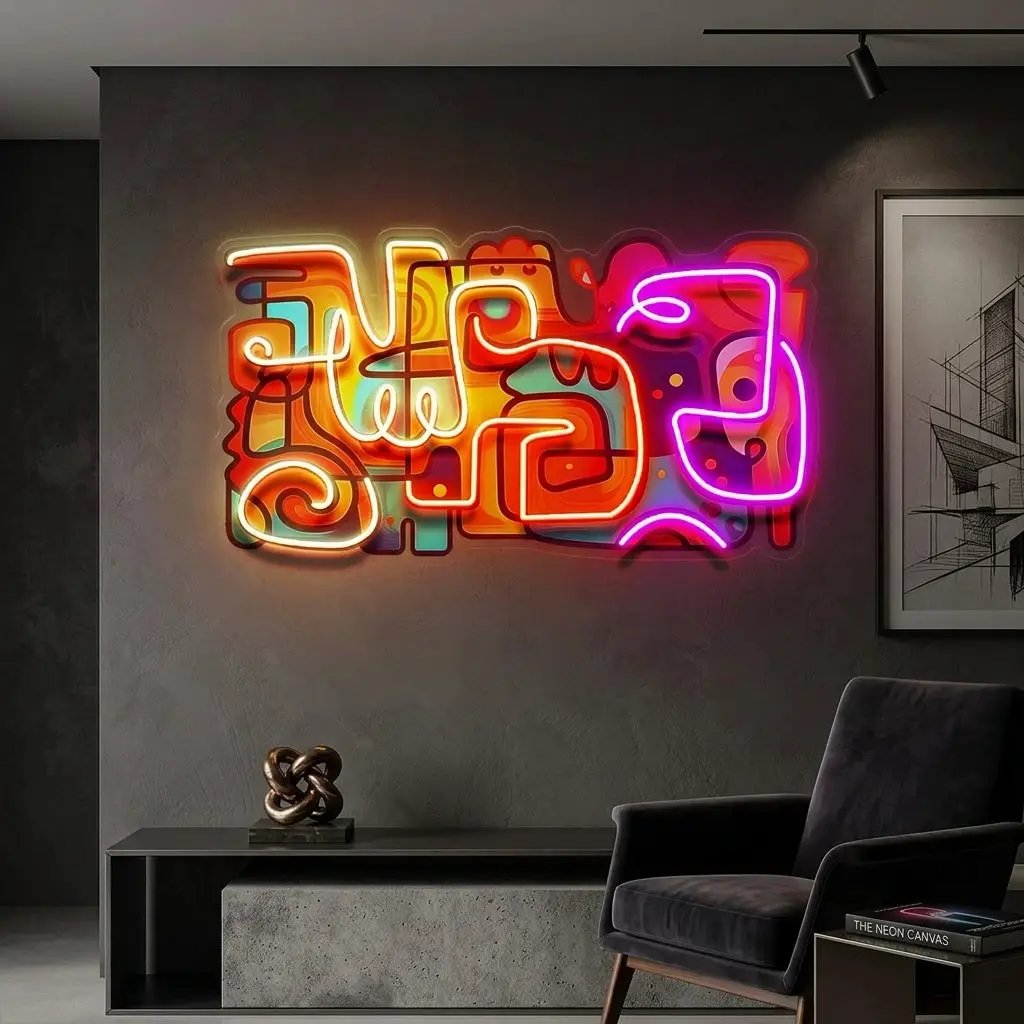 Colorful Scribble Abstract Art LED Neon Sign Light Pop Art