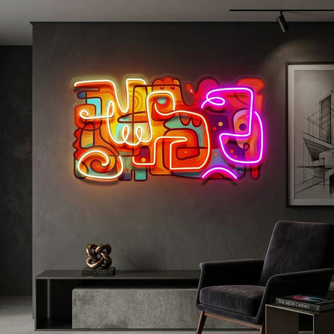 Colorful Scribble Abstract Art LED Neon Sign Light Pop Art