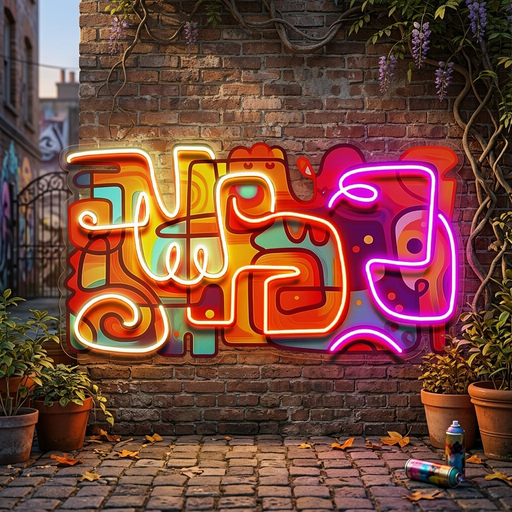 Colorful Scribble Abstract Art LED Neon Sign Light Pop Art