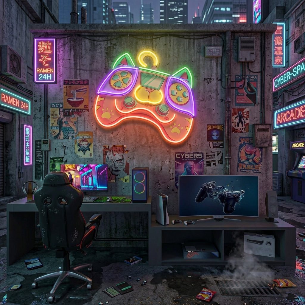Colorful Cartoon Gaming Artwork Led Neon Sign Light