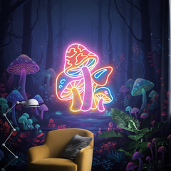Colorful Mushroom Neon Sign Kids Room Decor Sign