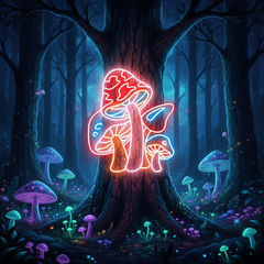 Colorful Mushroom Neon Sign Kids Room Decor Sign