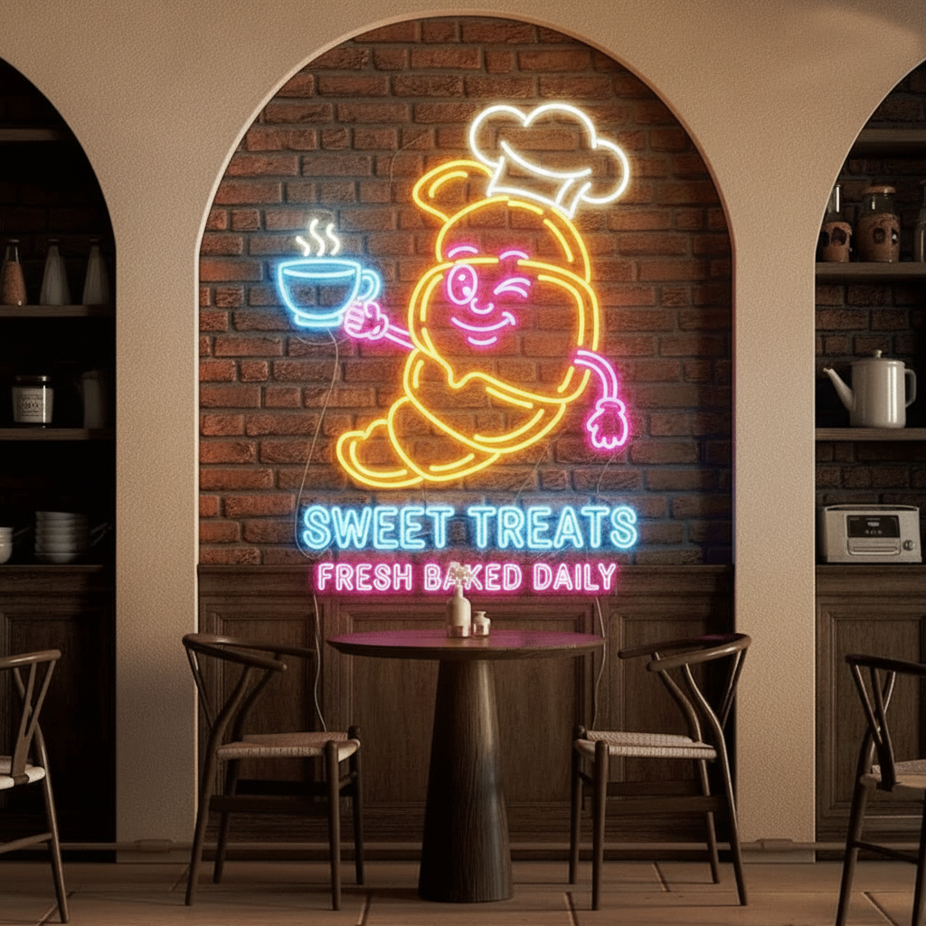Cool Cartoon Pizza Custom Led Neon Signs for Wall Decor