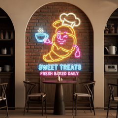 Cool Cartoon Pizza Custom Led Neon Signs for Wall Decor