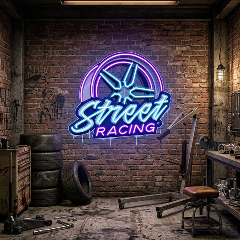 Cool Street Racing Wheel LED Neon Sign Light Pop Art