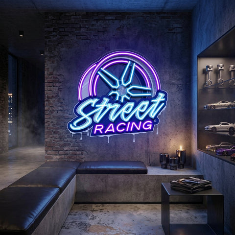 Cool Street Racing Wheel LED Neon Sign Light Pop Art