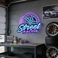 Cool Street Racing Wheel LED Neon Sign Light Pop Art