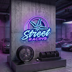Cool Street Racing Wheel LED Neon Sign Light Pop Art