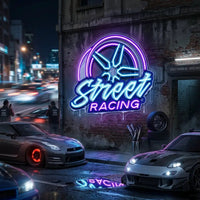 Cool Street Racing Wheel LED Neon Sign Light Pop Art