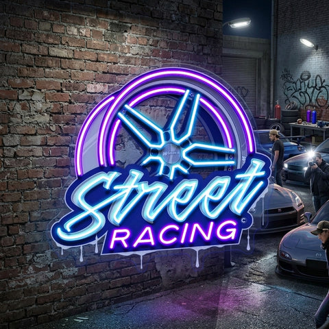 Cool Street Racing Wheel LED Neon Sign Light Pop Art