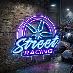 Cool Street Racing Wheel LED Neon Sign Light Pop Art