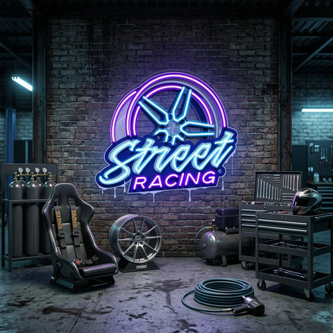 Cool Street Racing Wheel LED Neon Sign Light Pop Art