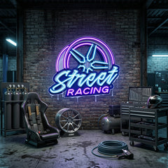 Cool Street Racing Wheel LED Neon Sign Light Pop Art