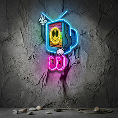 Cool Smiley Face Television LED Neon Sign Light Pop Art