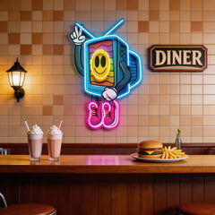 Cool Smiley Face Television LED Neon Sign Light Pop Art