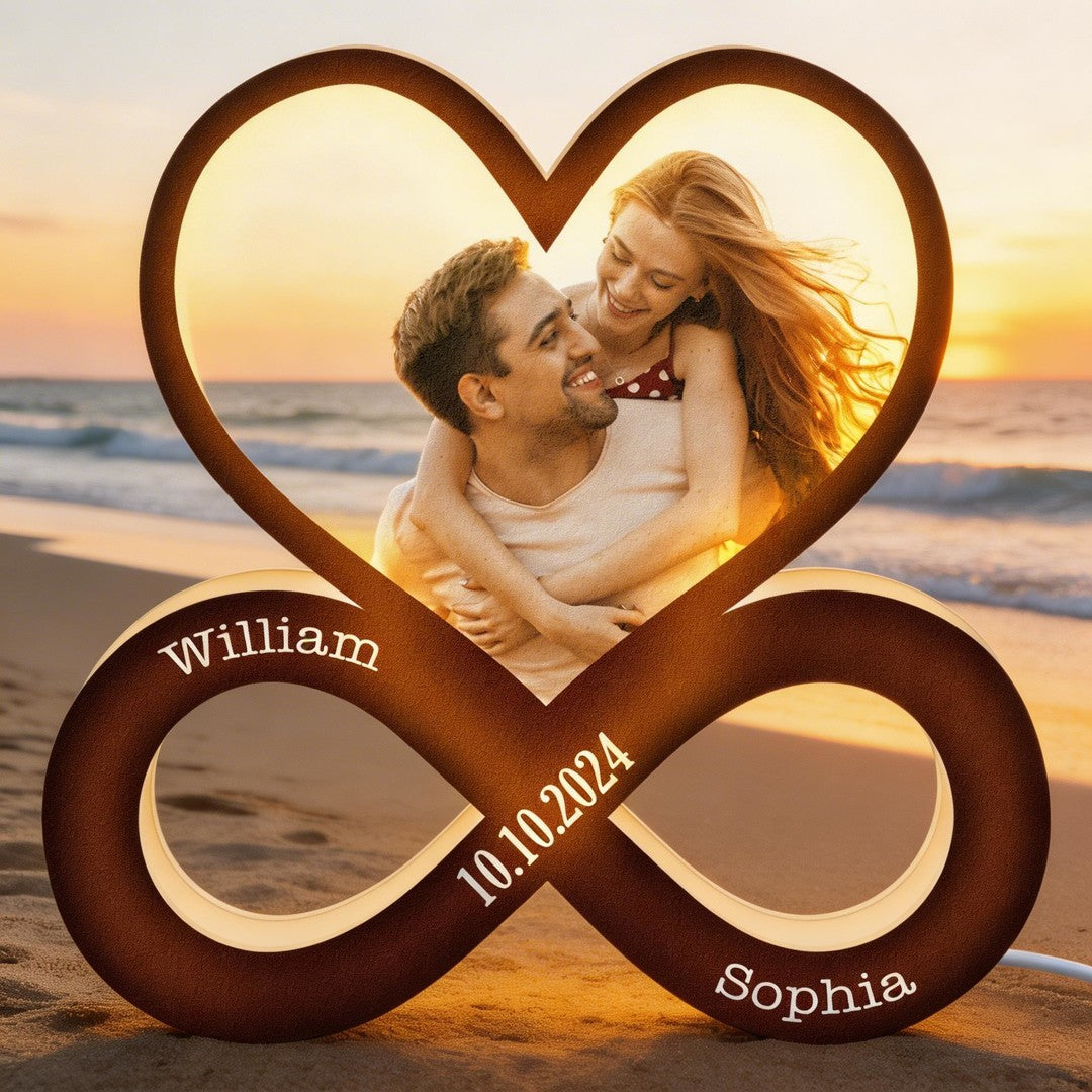 Couple Heart Infinity - Personalized Photo Light Box