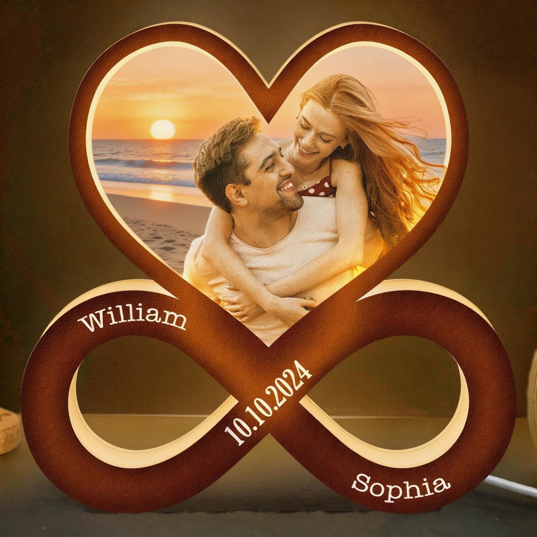 Couple Heart Infinity - Personalized Photo Light Box