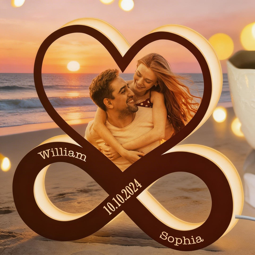 Couple Heart Infinity - Personalized Photo Light Box