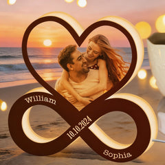 Couple Heart Infinity - Personalized Photo Light Box