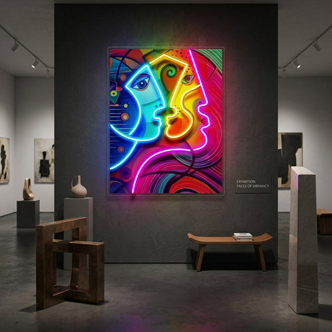 Couple Portrait Painting Abstract Art LED Neon Sign Light Pop Art