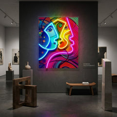 Couple Portrait Painting Abstract Art LED Neon Sign Light Pop Art