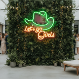 Cowgirl Hat Neon Sign Wall Art Decor Sign