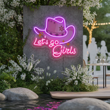 Cowgirl Hat Neon Sign Wall Art Decor Sign