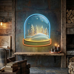 Cozy Night Snow Globe LED Neon Sign Light Pop Art