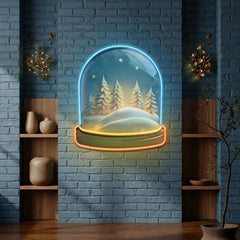 Cozy Night Snow Globe LED Neon Sign Light Pop Art