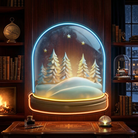 Cozy Night Snow Globe LED Neon Sign Light Pop Art