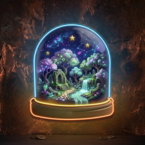 Cozy Night Snow Globe LED Neon Sign Light Pop Art