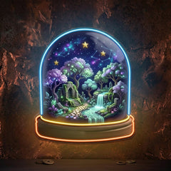 Cozy Night Snow Globe LED Neon Sign Light Pop Art