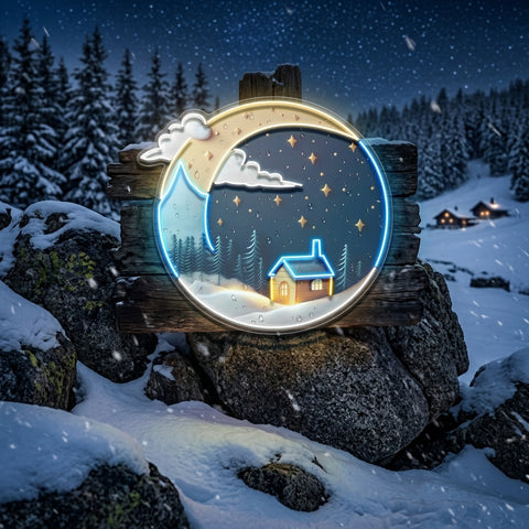 Cozy Starry Night LED Neon Sign Light Pop Art