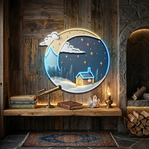 Cozy Starry Night LED Neon Sign Light Pop Art