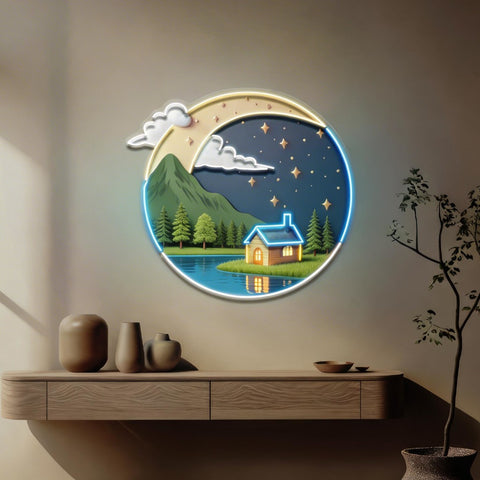 Cozy Starry Night LED Neon Sign Light Pop Art
